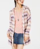 American Rag Juniors' Striped Hoodie Cardigan, Created For Macy's