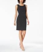 Kasper Polka-dot-print Sheath Dress