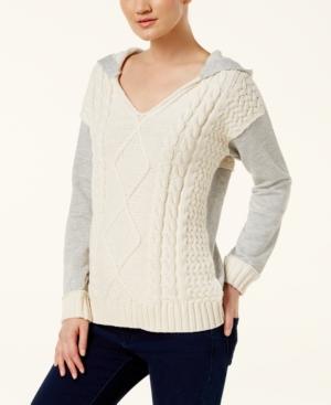 Inc International Concepts Mixed-media Hooded Sweater, Created For Macy's