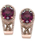 Effy Final Call Rhodolite Garnet (4-1/2 Ct. T.w.) And Diamond (3/8 Ct. T.w.) Drop Earrings In 14k Rose Gold