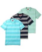 Alfani Big And Tall Heather Wide Stripe V-neck T-shirt