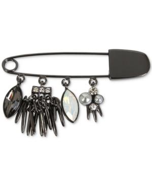 Inc International Concepts Hematite-tone Charm Safety Pin, Only At Macy's