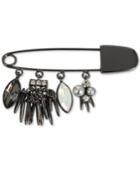 Inc International Concepts Hematite-tone Charm Safety Pin, Only At Macy's