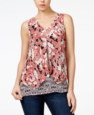 Lucky Brand Printed Layered Top