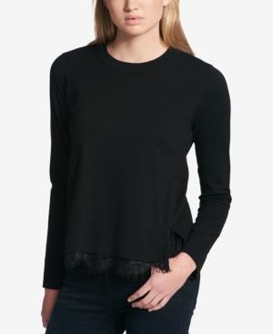 Dkny Lace-trim Sweater