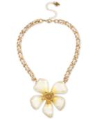 Betsey Johnson Two-tone Large Glitter Flower Statement Necklace