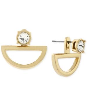 Bcbgeneration Gold-tone Crystal Half-moon Front-back Earrings