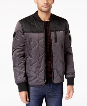 Members Only Men's Colorblocked Quilted Bomber Jacket