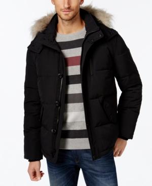 Calvin Klein Men's Faux-fur-lined Hooded Coat