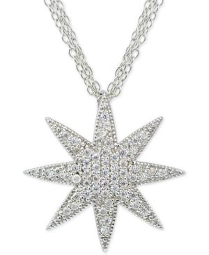 Giani Bernini Cubic Zirconia Three Strand Star Necklace In Sterling Silver, Only At Macy's