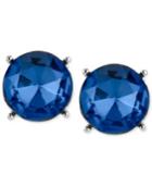 Kenneth Cole New York Silver-tone Blue Faceted Bead Stud Earrings