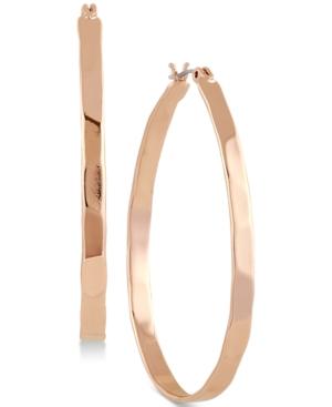 Lucky Brand Rose Gold-tone Hoop Earrings