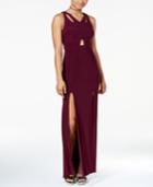 Blondie Nites Juniors' Strap-back Cutout Gown