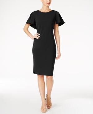 Calvin Klein Ruffled Capelet Dress