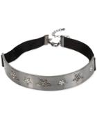 Inc International Concepts Hematite-tone Pave Star Ribbon Choker Necklace, Only At Macy's