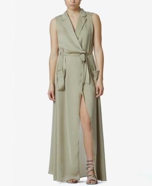 Avec Les Filles Satin Maxi Wrap Dress