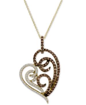 Le Vian Chocolatier Diamond Heart Pendant Necklace (1-1/3 Ct. T.w.) In 14k Gold