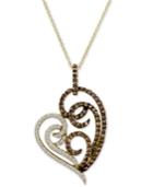 Le Vian Chocolatier Diamond Heart Pendant Necklace (1-1/3 Ct. T.w.) In 14k Gold