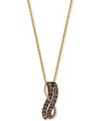 Le Vian Chocolatier Gladiator Weave Chocolate And White Diamond Pendant Necklace (5/8 Ct. T.w.) In 14k Gold
