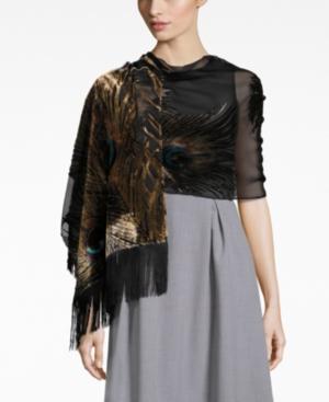 Inc International Concepts Peacock Velvet Burnout Fringe Scarf, Only At Macy's