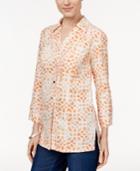 Jm Collection Linen Printed Shirt, Only At Macy's