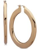 Dkny Gold-tone Flat Tube Hoop Earrings