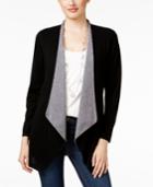 Charter Club Petite Cashmere Draped-front Cardigan, Only At Macy's