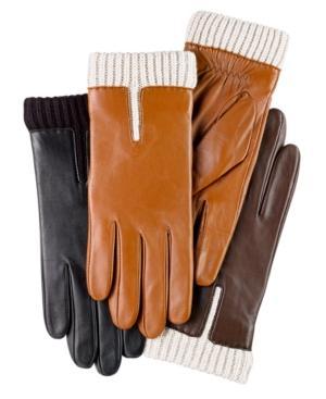 Charter Club Gloves, Leather Gloves With Knit Cuff