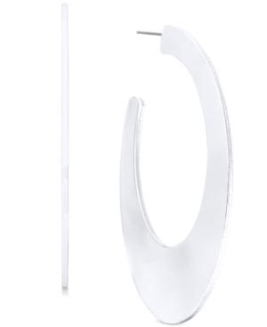 Inc International Concepts Silver-tone Flat Oval Open Hoop Earrings, Created For Macy's
