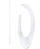 Inc International Concepts Silver-tone Flat Oval Open Hoop Earrings, Created For Macy's