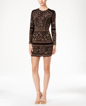Xscape Embellished Long Sleeve Mini Dress