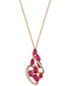 Le Vian Certified Passion Ruby (2-1/3 Ct. T.w.) & Diamond (1/5 Ct. T.w.) Pendant Necklace In 14k Rose Gold