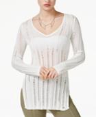 Guess Crochet V-neck Sweater