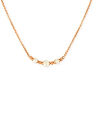 Majorica Rose Gold-tone Imitation Pearl (6 And 8mm) Statement Necklace