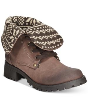 Dolce By Mojo Moxy Lumberjack Foldover Booties Women's Shoes