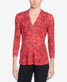 Catherine Catherine Malandrino Rea Floral-print Pleated Top