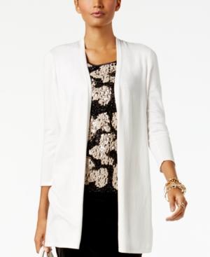Alfani Crochet-back Open-front Cardigan, Created For Macy's