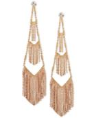 Guess Gold-tone Crystal & Ball Chain Chandelier Earrings