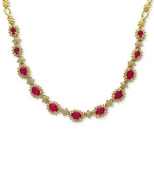 Amore By Effy Certified Ruby (5-1/4 Ct. T.w.) & Diamond (2 Ct. T.w.) Collar Necklace In 14k Gold, Created For Macy's