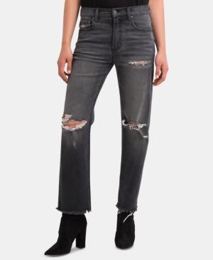 Jordache Destructed Raw-hem Straight-leg Jeans