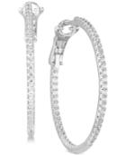 Swarovski Crystal Hoop Earrings In Sterling Silver