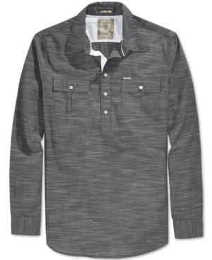 Guess Men's Sunset Heathered Popover Shirt