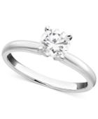Engagement Ring, Certified Near Colorless Diamond (3/4 Ct. T.w.) And 14k White Gold