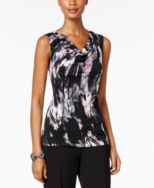 Tahari Asl Cowl-neck Printed Top