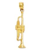 14k Gold Charm, Trumpet Charm