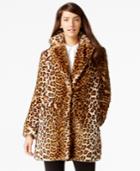 Calvin Klein Leopard-print Faux-fur Coat