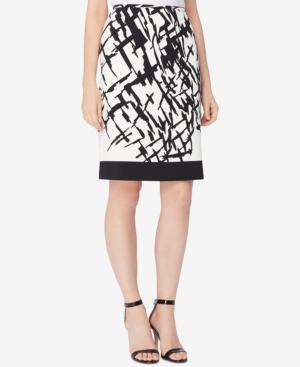 Tahari Asl Printed Pencil Skirt