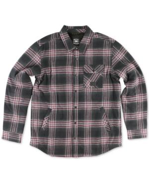 Metal Mulisha Blackout Plaid Faux-sherpa Lined Shirt Jacket