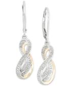 Diamond (1/10 Ct. T.w.) Squiggle Drop Earrings In 14k Gold And Sterling Silver