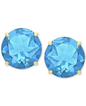 Blue Topaz Stud Earrings (6-3/4 Ct. T.w.) In 14k Gold